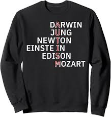 Amazon.com: Autism Darwin Jung Newton Einste In Edison Mozart Sweatshirt :  Clothing, Shoes & Jewelry