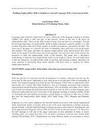 Employability skills are vital for everyone. Pdf Building Employability Skills In English As A Second Language Esl Classroom In India
