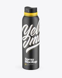 Matte Aerosol Spray Bottle Mockup In Bottle Mockups On Yellow Images Object Mockups