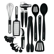Kitchen accessories set cook tools scalloped tongue photo. 17 Piece Complete Kitchen Tool And Gadget Set W Can Opener Measuring Cups Tongs