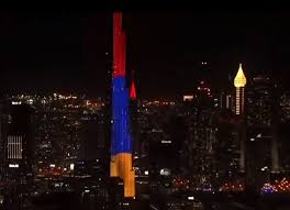 Government of republic of armenia. Dubai Skyscraper Lights Up In Colors Of Armenian Flag Video Public Radio Of Armenia