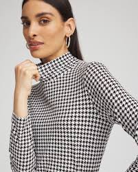 Touch of Cool™ Houndstooth Mock Neck Layering Tee