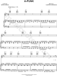 Vampire Weekend A Punk Sheet Music In D Major Transposable Download Print Sku Mn0066894