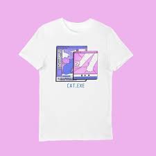 To explore more similar hd image on . Aesthetic Kawaii Cat Exe Soft Cotton Pastel Goth Anime Aesthetic Clothing Edgy Clothing Harajuku T Shirt Teezip Limited And Trending