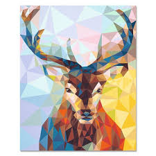 Malen Nach Zahlen Polygon Art Hirsch Malen Nach Zahlen Hirsch Gemalde Und Wandbild Hirsch