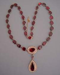 Victorian Bohemian Garnet Encrusted Antique Necklace With Stars Drops 898 00 Morning Glory Jewelry Antiques Garnet Jewelry Beautiful Jewelry Jewelry