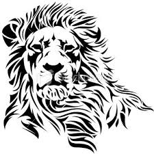 Black And White Lion Tattoo A Lion Head In Black And White In 2020 Tribal Lion Vector Art Lion Drawing