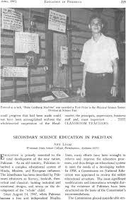 Information on education in pakistan for various levels and know present education scenario in country and understand education system in pakistan. Secondary Science Education In Pakistan Lucas 1967 Science Education Wiley Online Library