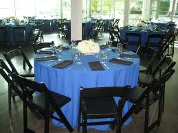 Wedding At Chabot Space And Science Center This Is In The Cafe These Are Standard Royal Blue Linens With Blac Black Napkins Wedding Inspiration Board Wedding