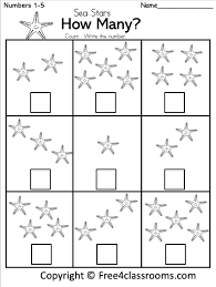 free kindergarten math worksheet sea star number counting free4classrooms