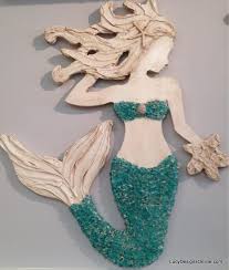 Shop today & save big! Mermaid Wall Art New Design Wood Mermaid Vertical Style Beach Art Two Sizes With Sea Shells And Glass Mermaid Wall Art Large Mermaid Mermaid Wall Decor
