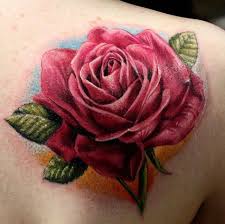 Pink Red Rose Tattoo With Colorful Background 3d Rose Tattoo Rose Tattoos For Women Tiny Rose Tattoos Red Rose Tattoo
