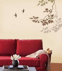 Tree And Bird Wall Art Simple Wall Decor Stencil Painting On Walls Wall Paint Designs