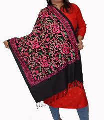 Embroidered Silk Scarf