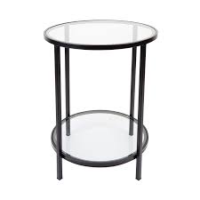 A wonderful design, style, layout and excellence black glass coffee table with black legs create room more glorious also pleasing. Cocktail Glass Round Side Table Black