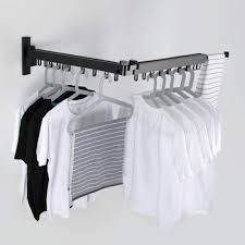 In the us, consider the aoklim laundry drying rack hanger. Benoss Wall Mounted Clothes Drying Rack Collapsible And Retractable Laundry Drying Rack Space Saver Hangers For Balcony Laundry Bathroom And Bedroom Black Amazon In Home Kitchen