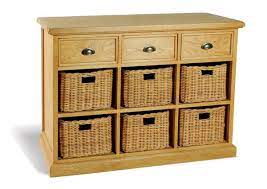 Console Table With Storage Baskets Hall And Console Tables Savoy Oak 6 Basket 3 Drawer Sidebo Dining Room Dresser Wicker Baskets Storage Oak Sideboard