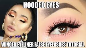 While most false lash strips will fit all types of eyes, knowing your shape can help you get the placement of yours just right. Easy Steps To Apply False Eyelashes And Eyeliner For Hooded Eyes Youtube