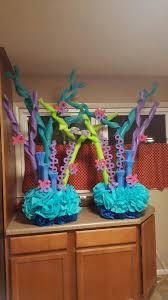 Coral Reef With Fish This Looks Like Pool Noodles And Maybe A Table Cloth At The Bottom Mermaid Pool Party Decorations Mermaid Pool Parties Mermaid Parties