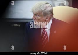 President Donald Trump speaks as he welcomes Paraguay's President Mario  Abdo Benítez to the White House in the Oval Office