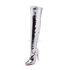 Skinny jeans and chunky knits for casual day looks, or short skirts and sparkly tops for a chic evening look. Online Shopping Silver Pointed Toe Over Knee Boots Sparkly 12 Cm Fur Lined High Heel Boots Patent Stilettos Ricici Com