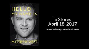 I hope this book will allow you to discover your identity as a child of the  one true King. We are two months from the release of my new book,  #HelloMyNameIs! , Pre-order here: matthewwest.co/book