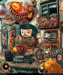 Popcorn By Leong Wan Kok 2d Art Illustration Happy Paintings