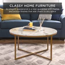 Modern coffee table marble effect living room side table set sofa side end table. Round Marble Coffee Table Target