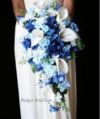 17 piece package silk flower wedding bridal bouquets corsages. Fountain Blue Wedding Flower Brides Collection Blue Wedding Flowers Cascading Wedding Bouquets Wedding Bouquets
