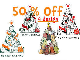Add it to a reverse canvas or wooden sign using a stencil or vinyl. 4 Design Merry Catmas Svg Merry Catmas Funny Cats Christmas Tree Xmas Svg Merry Woofmas Svg Merry Woofmas Christmas Dog Fan Svg Png Dxf Eps File Buy T Shirt Designs