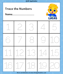 Free Printable Number Tracing Worksheets 1 20
