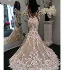 Uk White Ivory Champagne Lace Long Sleeve Sheer Mermaid Wedding Dress Size 6 16 In 2021 Lavender Bridesmaid Dresses Wedding Dress Trends Wedding Dresses