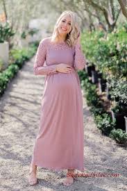 2019 Hamile Elbise Modelleri Pembe Uzun Dantel Yaka Uzun Kol Klos Etek Kiyafet Kombinleri Maksi Elbiseler The Dress Elbise Modelleri