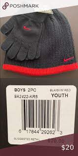 Nike Youth Beanie And Gloves Nike Youth Beanie And Gloves New From Smoke Free Home Nike Accessories Hats Beanie Kids Accessories Nike Accessories