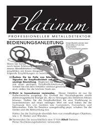 I had bought a vlf from bounty hunter and decided to upgrade a bit without. Bounty Hunter Platinum Metal Detector Owner S Manual Manualzz