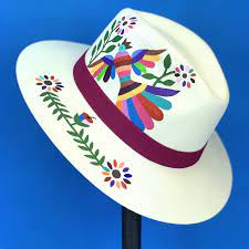 Otomi Hand Painted Hat In 2020 Painted Hats Hand Painted Beautiful Hats
