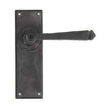 Black wrought iron pulls for drawers or doors cabinet hardware handles antique colonial iron design rustic powder coat finish 6 inch l includes mounting screws set of 2 renovators supply manufacturing. Wrought Iron External Beeswax Avon Lever Latch Set Wrought Iron Door Fittings And Door Furniture