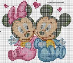 Punto croce schemi, uncinetto gratis, disegni da ricamare! Schema Baby Topolino E Minnie Punto Croce Punto Croce Punto Croce Di Bambino Punto Croce Gratis