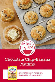 Bisquick Chocolate Chip Muffins Chocolate Chip Banana Muffins Recipe In 2020 Banana Chocolate Chip Muffins Yummy Snacks Sweets Recipes