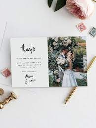 Why send a wedding thank you card? Photo Thank You Cards Wedding Thank You Card With Photo Etsy Wedding Thank You Cards Thanks Card Wedding Wedding Thank You Cards Wording