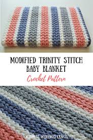 How to crochet a simple baby blanket. Mod Trinity Stitch Baby Blanket Free Crochet Pattern Trinity Stitch Baby Blanket Crochet Pattern Crochet Blanket Tutorial