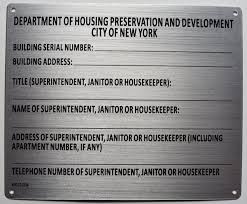 New Building Registration Number Serial Number Signage Hmc 27 2104 Brush Silver Aluminum Sign 7x8 5 The Pennello D Argento Line Aluminum Signs Signage Directional Signs