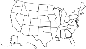 Map of the united states showing the 50 states, the district of columbia and the 5 major u.s environmental issues. America Outline Vector Us Map Outline Full Size Png Download Seekpng