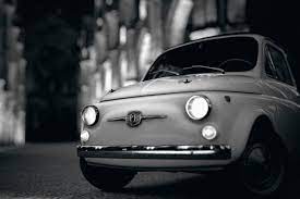 Fiat Retro Car Black And White Poster Fiat 500 Super Cars Fiat