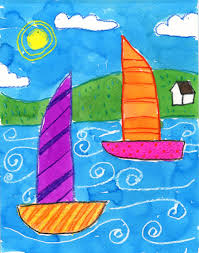 Watercolor Sailboats Kids Art Projects Art Lessons Art Projects