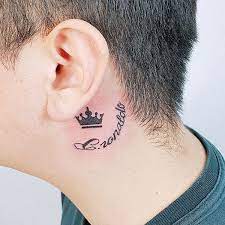 Men also get a symbol that represents their work like a razor blade, kitchen knives, spanners, scissors, music notes, etc. Behind The Ear Tattoos Men Letters Novocom Top