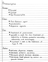 Bromocriptine Medical School Studying Science Notes Medical Coding