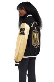 Opening Ceremony Egypt Varsity Jacket The Egypt Jacket Sports A Black Body With One White Slee Varsity Jacket Custom Varsity Jackets Varsity Jacket Embroidery