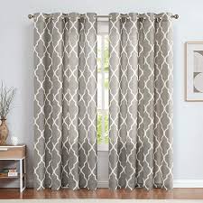 That rod is a thriftstore find and the rings are from ikea. Buy Jinchan Curtains Charcoal Gray Linen Living Room Drapes Light Filtering Moroccan Tile Print Drapes Bedroom Curtain Flax Textured Geometry Lattice Grommet Dining Room 108 Inch Length 2 Panels Online In Turkey B0786lbkc1