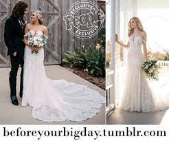 Gabby Barrett S Off The Shoulder Wedding Gown Martina Liana Wedding Dress Wedding Gowns Wedding Dresses